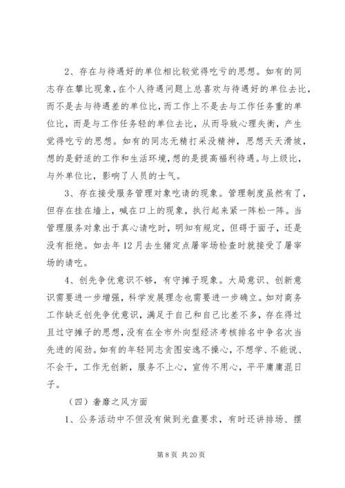 群众路线教育实践活动县商务局领导班子整改方案.docx