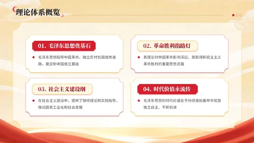 红黄双色中国风建党节学校党课PPT模板