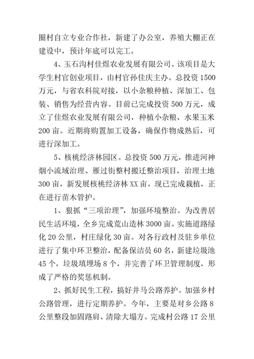 乡半年工作总结及下半年工作计划