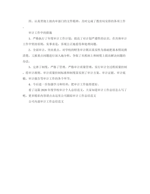 精编之年度学校审计个人总结范文.docx