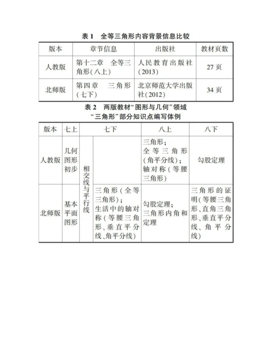 人教版与北师版初中数学教材对比研究.docx