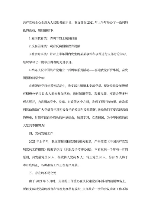 学院党支部建设工作总结word模板