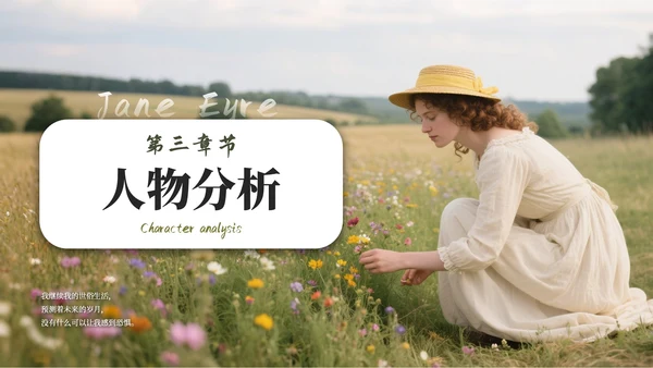 绿色简约《简·爱》读书分享通用PPT模板