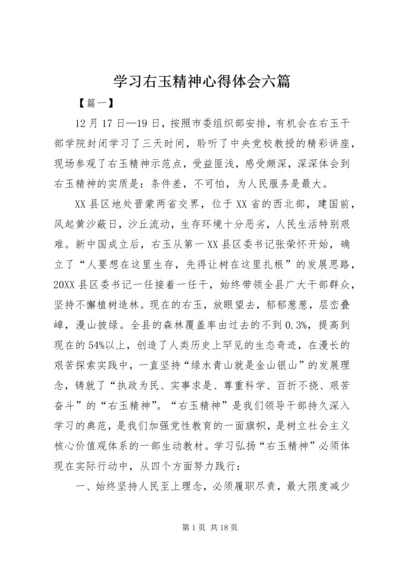 学习右玉精神心得体会六篇.docx