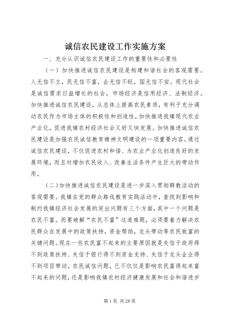 诚信农民建设工作实施方案 (2).docx