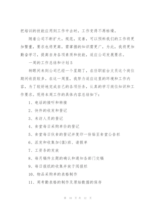 一周的工作总结和计划5篇.docx