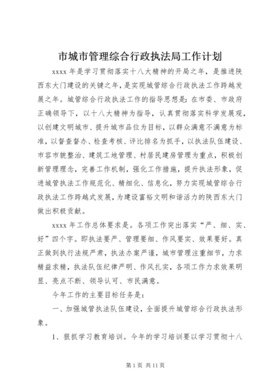 市城市管理综合行政执法局工作计划 (2).docx