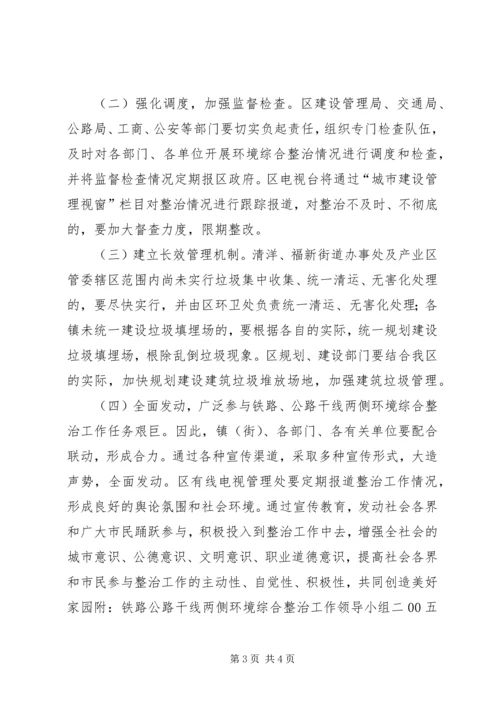 铁路公路干线两侧环境卫生综合整治实施方案方案.docx