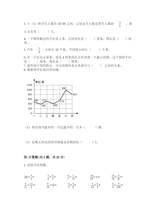 小学六年级数学上册期末考试卷a4版可打印.docx