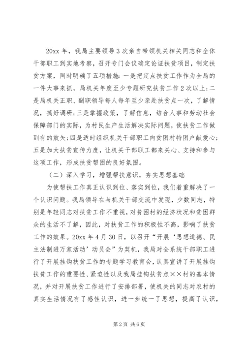 人事和劳动社会保障局挂钩扶贫工作总结.docx