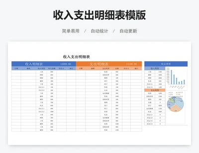 收入支出明细表模版