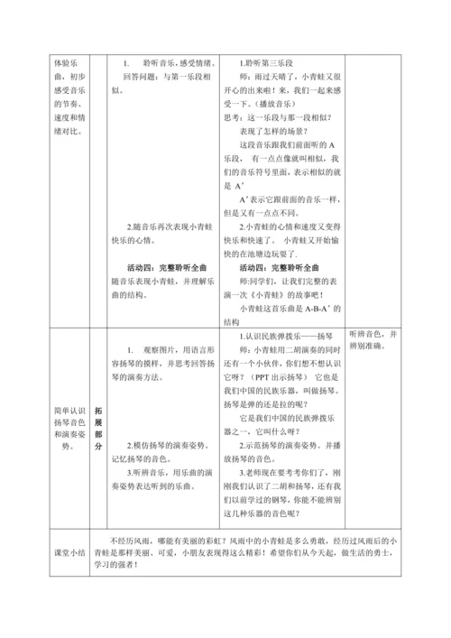 【新教材】人音版（2024）一年级上册第四单元《小青蛙》（聆听）教案