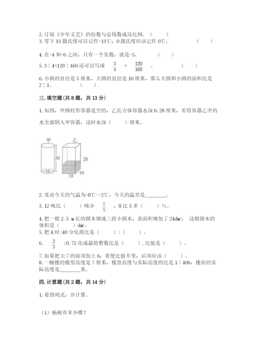 武汉市洪山区六年级下册数学期末测试卷a4版.docx
