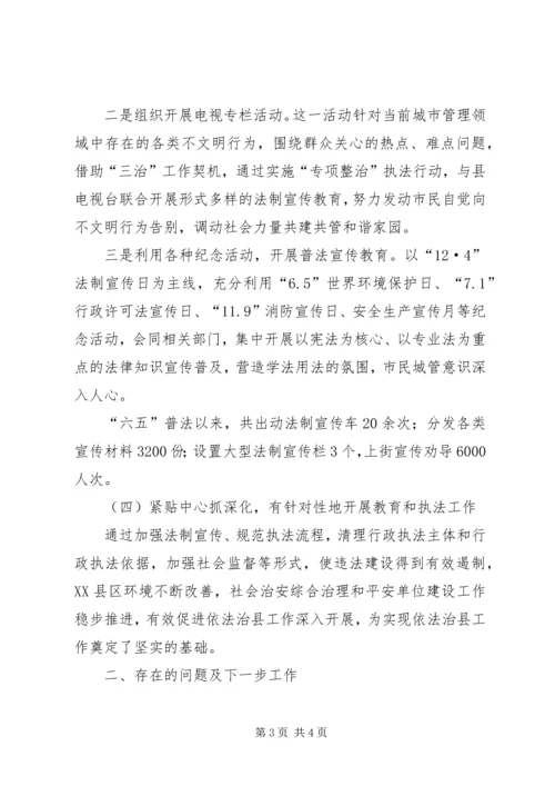 城管局六五普法自查工作报告.docx