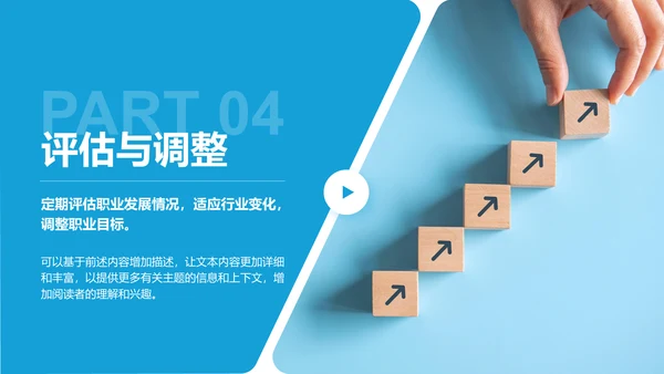 蓝色商务风职业生涯模板应用案例PPT模板