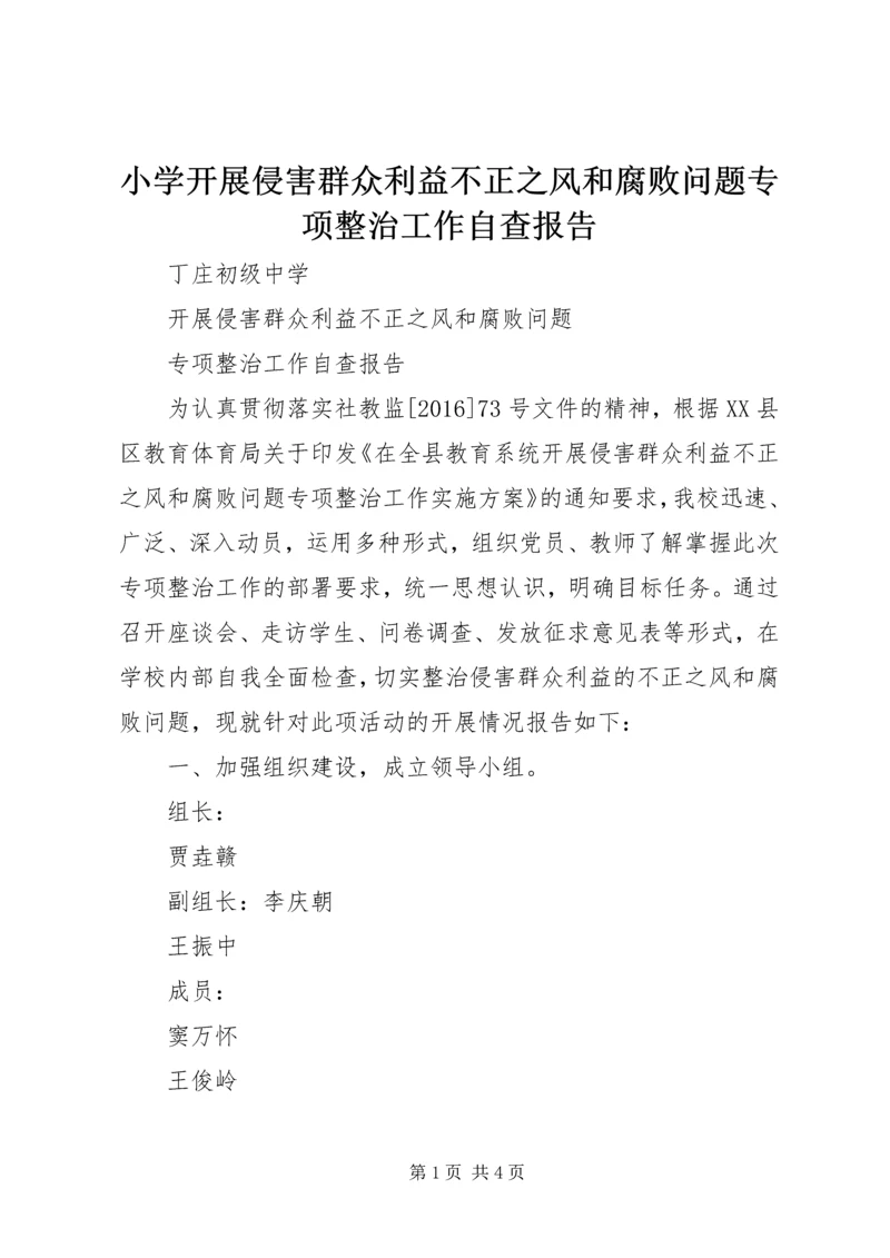 小学开展侵害群众利益不正之风和腐败问题专项整治工作自查报告 (5).docx