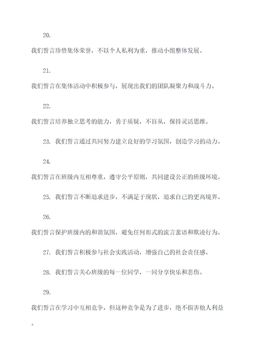 高中班级小组誓词