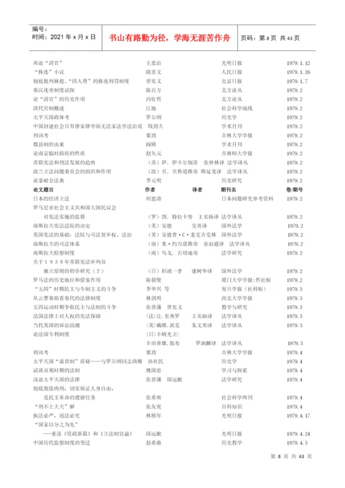 新中国成立以来发表的法律史论文目录(一).docx