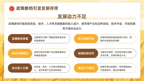 棕黄色插画风关于苹果产业赋能乡村振兴之路PPT模板