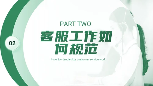 绿色简约商务打造金牌客服团队汇报述职PPT模板客服培训