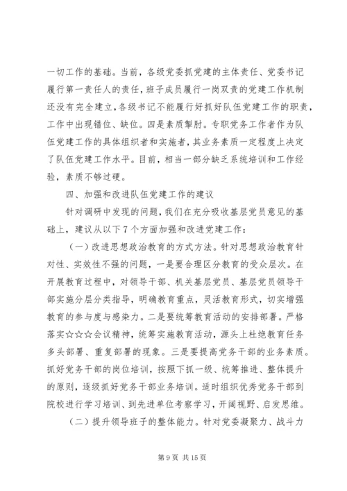 关于“不忘初心、牢记使命”主题教育党建工作专题调研报告.docx