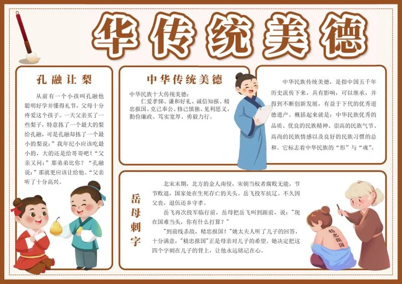 中华传统美德手抄报word模板