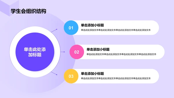 紫色扁平风学生会招新PPT模板