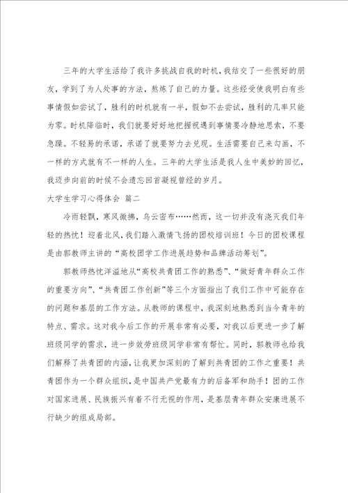 大学生学习心得体会