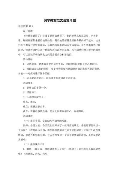 识字教案范文合集8篇.docx