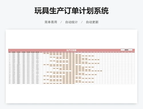 玩具生产订单计划系统