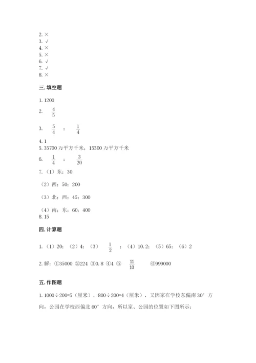 人教版六年级上册数学期中测试卷带答案（最新）.docx