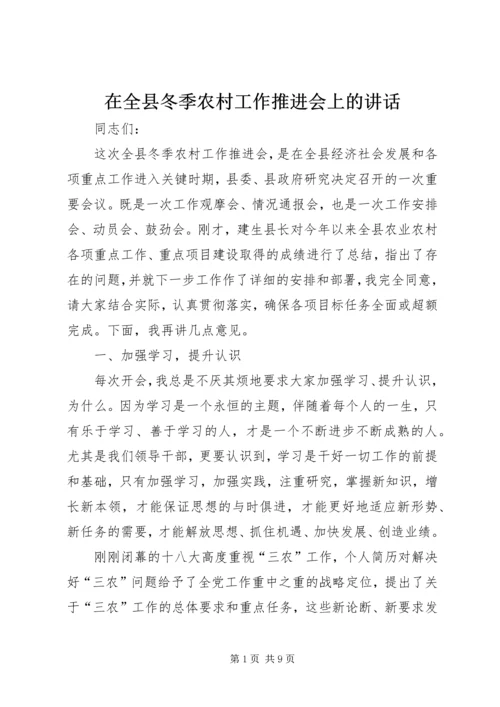 在全县冬季农村工作推进会上的讲话.docx