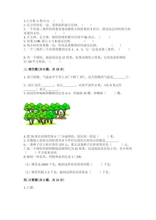 冀教版六年级下册数学 期末检测卷精品（易错题）.docx