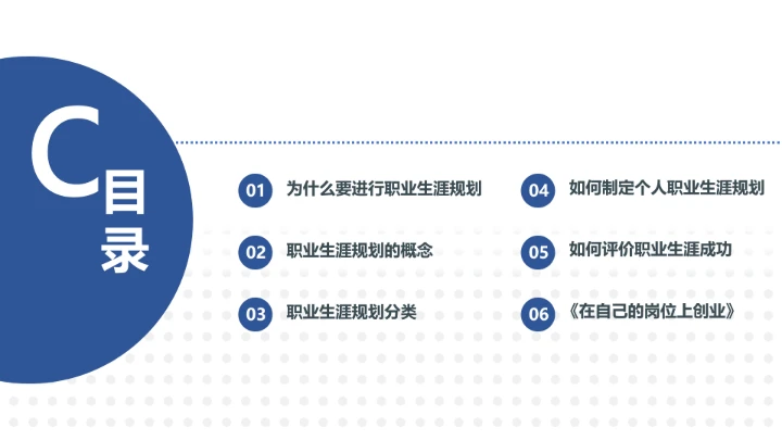 蓝色简约风企业员工职业生涯规划公司培训PPT模板