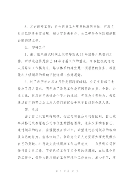 行政文员试用期工作总结范文（10篇）.docx