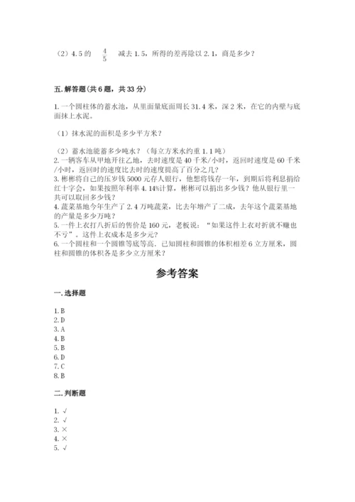 北京版六年级下册数学期中测试卷附完整答案【历年真题】.docx