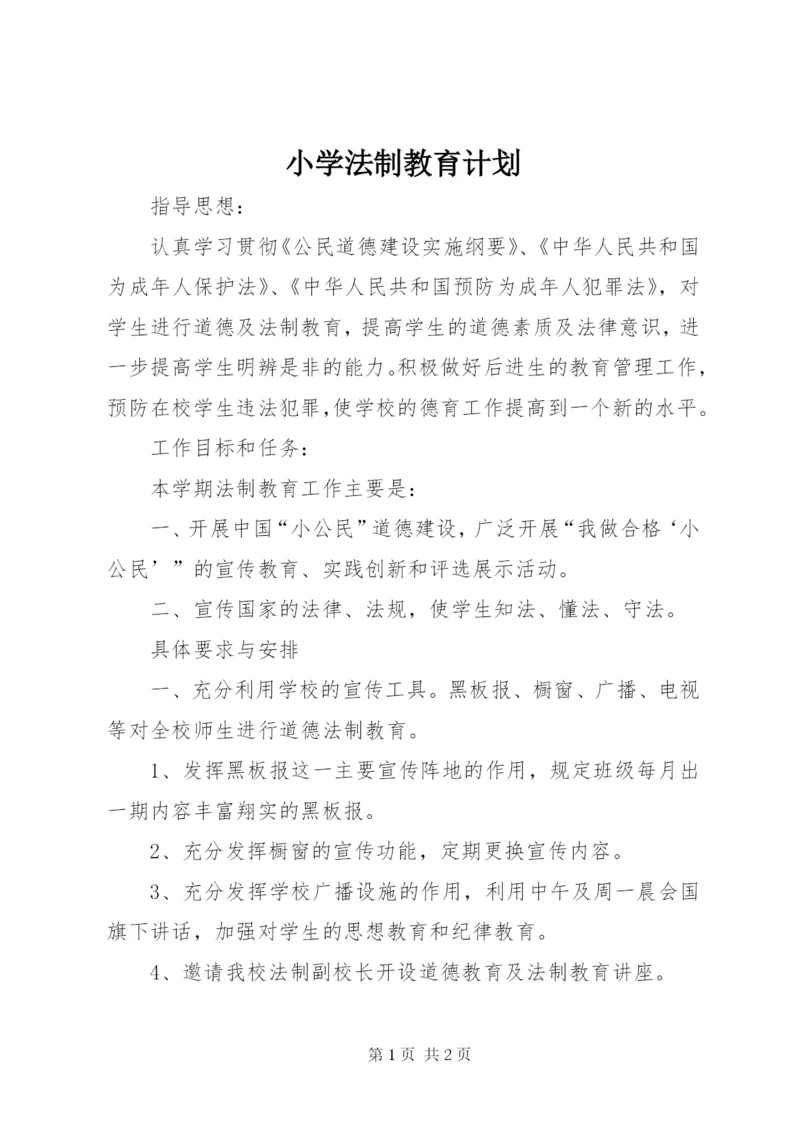 小学法制教育计划.docx