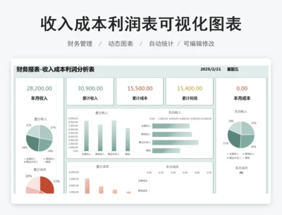 收入成本利润表可视化图表
