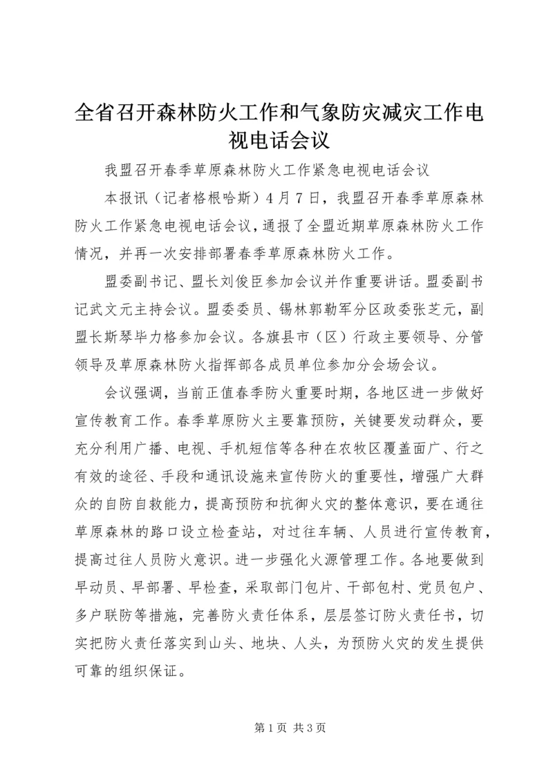 全省召开森林防火工作和气象防灾减灾工作电视电话会议 (4).docx