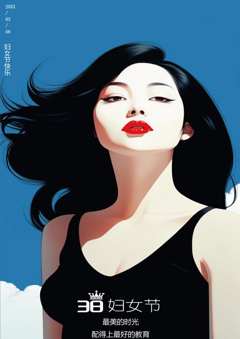 自信放光芒女神节日海报