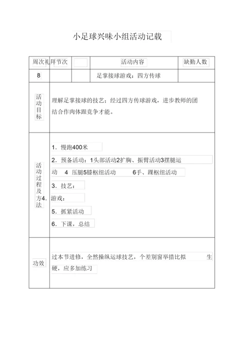 2022小足球兴趣小组活动记录.docx