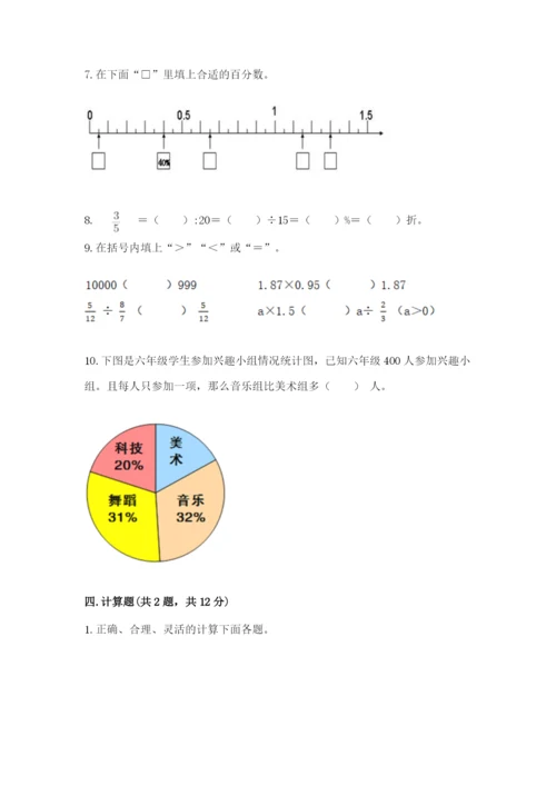 2022六年级上册数学期末测试卷含完整答案（网校专用）.docx