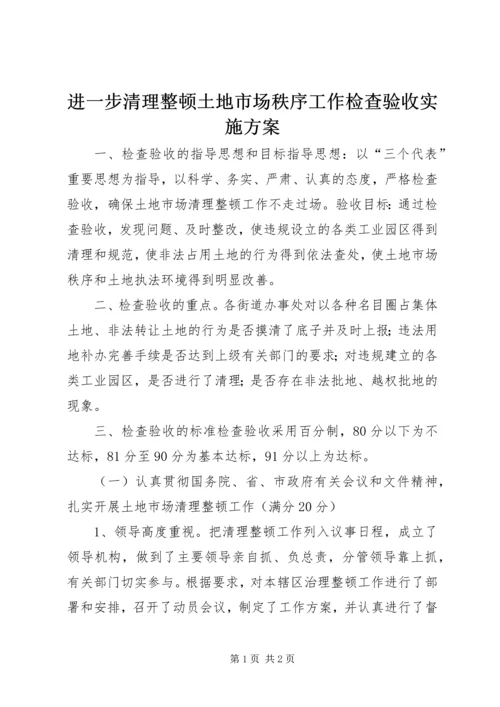 进一步清理整顿土地市场秩序工作检查验收实施方案 (2).docx