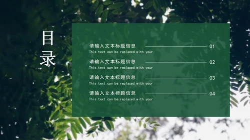 绿色简约毕业答辩宣传PPT模板