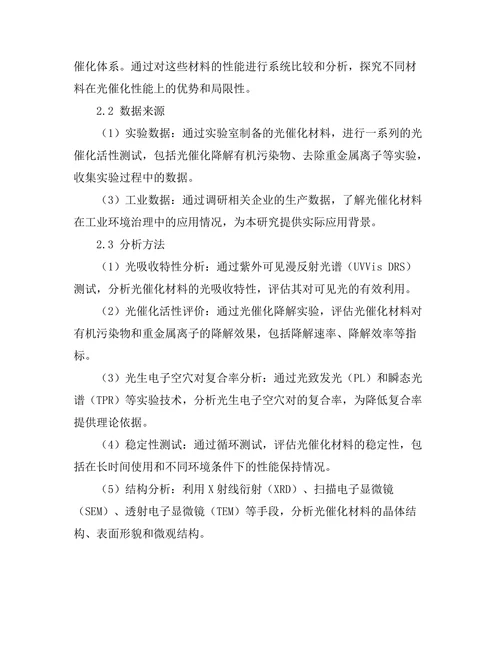 光催化材料的性能优化及其环境应用