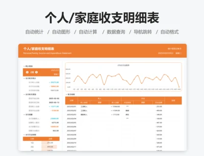 个人家庭收支明细表