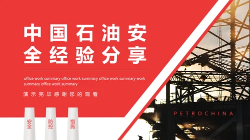 中国石油安全经验分享动态PPT模板