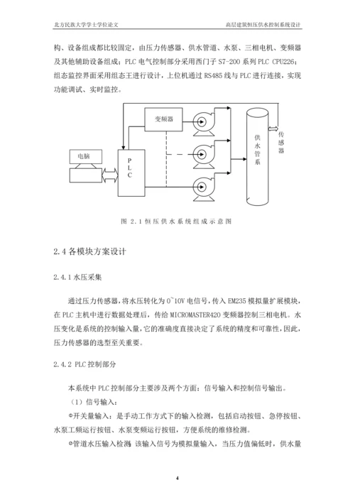 学位论文-—高层建筑恒压供水控制系统设计.docx