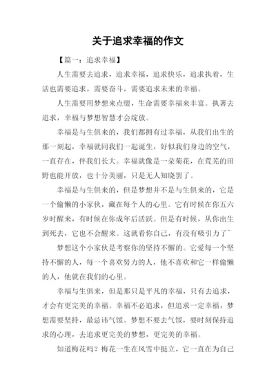 关于追求幸福的作文.docx