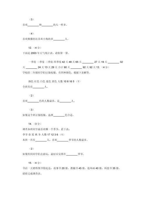 人教版数学二年级下册1-数据收集整理练习题A卷.docx